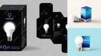 8472+ Led Bulb Packaging Design Psd Free PSD