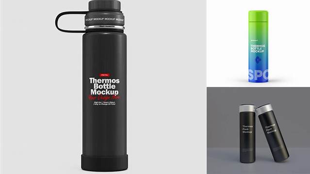 8473+ Matte Metallic Thermos PSD Mockup Digital Resource Free Download