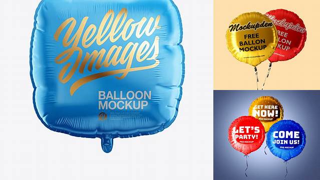 8477+ Matte Square Foil Balloon PSD Mockup Free PSD Mockup Resource