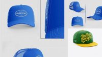 8482+ Trucker Cap with Flat Visor PSD Mockup Half Side View Photoshop Resource Free