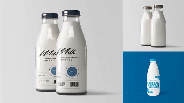 8485+ Small Bottle For Dairy Products Mock-up Layered PSD for Easy Editing