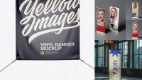 8489+ Matte Vinyl Banner PSD Mockup Front View Premium Quality PSD Freebie