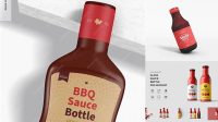 8492+ Plastic Bottle with BBQ Sauce PSD Mockup Elegant PSD Mockup