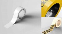 8493+ Glossy Duct Tape PSD Mockup Half Side View High-Quality Editable PSD