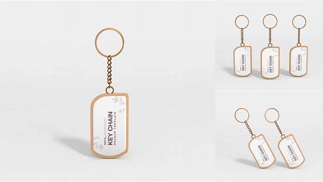 8493+ Rectangular Keyring PSD Mockup Front View Elegant and Stylish Mockup