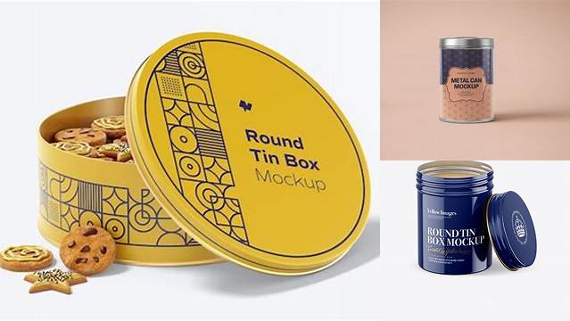 8497+ Opened Glossy Round Tin Box PSD Mockup Premium Free Graphic Resource