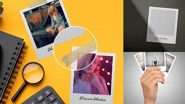 8502+ Polaroid Mockup Free Psd Creative Design File