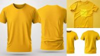 8507+ Yellow T Shirt Mockup PSD File for Designers