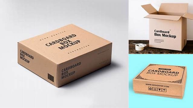 8508+ Cardboard Case PSD Mockup Half Side View Exclusive Free Photoshop Asset