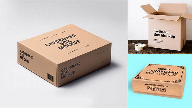 8508+ Cardboard Case PSD Mockup Half Side View Exclusive Free Photoshop Asset