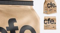 8508+ Kraft Paper Coffee Bag With Tin-Tie PSD Mockup Half Side View High-Resolution Editable PSD