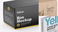 8510+ Paper Box PSD Mockup Half Side View High-Angle Shot Fully Editable Photoshop PSD Free Download