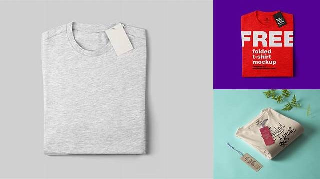 8512+ Folded Melange T-Shirt PSD Mockup Easy Editable