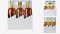 8512+ White Paper 6 Pack Clear Bottles Carrier PSD Mockup Free PSD for Designers