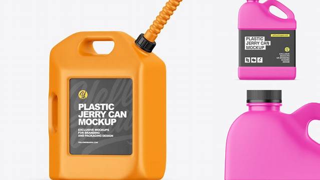 8514+ 5L Matte Plastic Jerry Can PSD Mockup Smart PNG Image