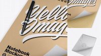 8516+ Karft Notebook with Pen PSD Mockup Free Stylish PSD for Graphic Designers