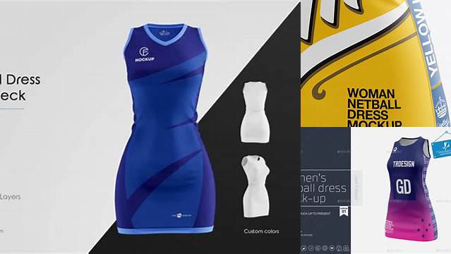 8517+ Tight Fit Netball Dress HQ PSD Mockup Back View Smart Object Free Photoshop File