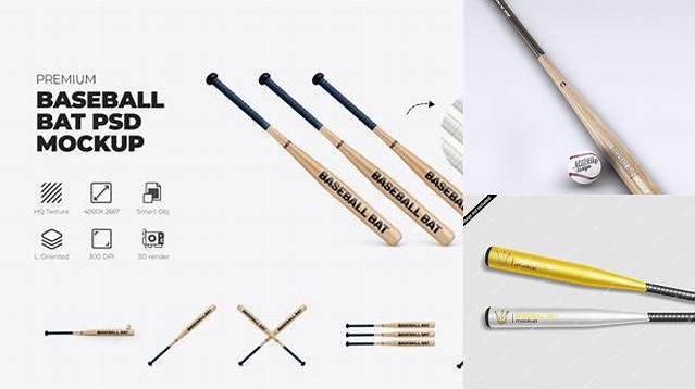 8519+ Wooden Baseball Bat PSD Mockup Custom Design Freebie PSD