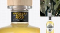 852+ Clear Glass Tequila Gold Bottle PSD Mockup Digital Resource Free Download