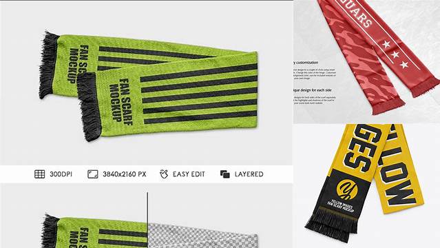 852+ Fan Scarf Mockup Free PSD Free Download