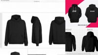 8520+ Hoodie Polos Hitam Depan Belakang Mockup PSD