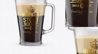 8520+ Irish Dry Stout Beer Pitcher PSD Mockup Advanced and Editable PSD Template Free