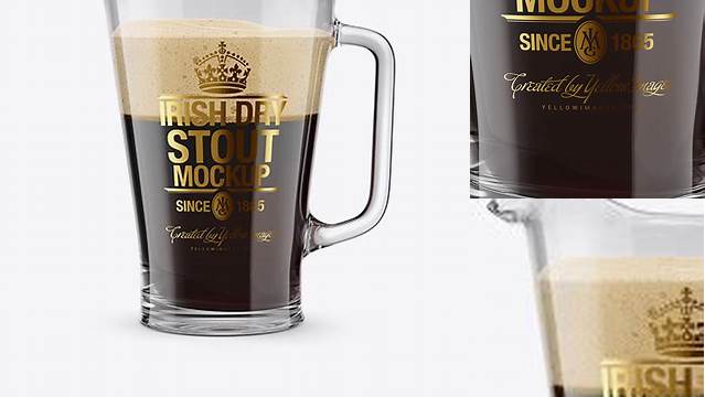 8520+ Irish Dry Stout Beer Pitcher PSD Mockup Advanced and Editable PSD Template Free