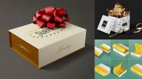 8523+ Glossy Gift Box PSD Mockup Download Customizable PSD