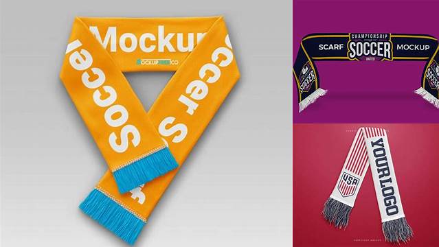 8534+ Football Scarf Mockup Fully Editable PSD Template