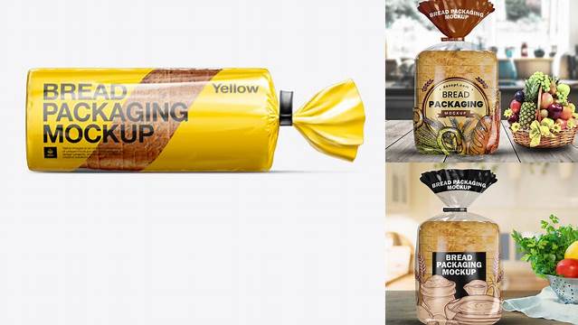 8536+ Bread Packaging PSD Mockup Horizontal Orientation Free Design Resource