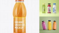 8536+ Plastic Bottle with Mango Smoothie PSD Mockup Stylish Free PSD