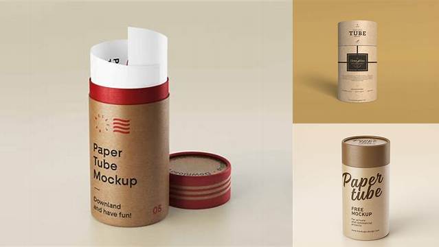 8537+ Close Kraft Paper Tube PSD Mockup Free Graphic Design Resource