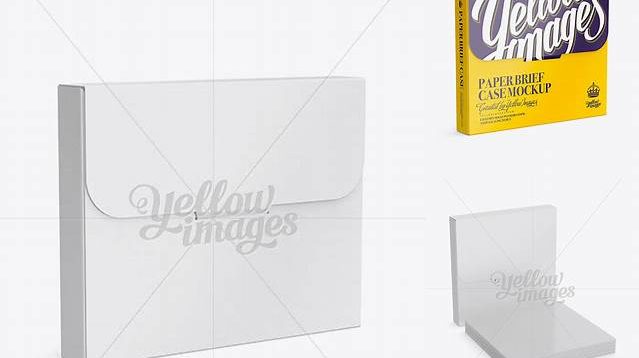 8537+ Paper Brief Case PSD Mockup Halfside View Downloadable PSD Design Template