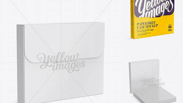 8537+ Paper Brief Case PSD Mockup Halfside View Downloadable PSD Design Template