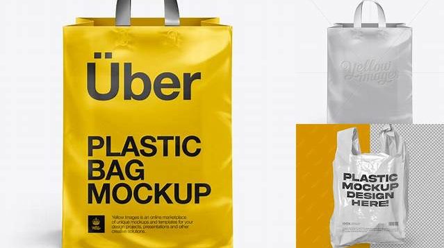 8538+ Plastic Shopping Bag with Loop Handles PSD Mockup Front View Digital Download