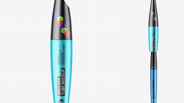 8539+ Matte Metallic Mascara Tube PSD Mockup Editable Photoshop Free Mockup