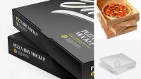 8539+ Two Pizza Textured Paper Boxes Editable Photoshop Template Freebie