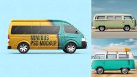 854+ Microbus Mockup Advanced Editable PSD