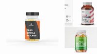 8540+ Clear Bottle with Pills PSD Mockup Stylish PSD for Free