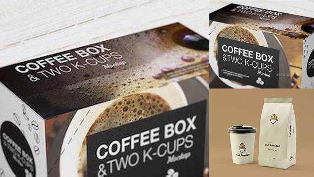 8541+ Coffee Box And Two K-Cups PSD Mockup Fully Layered Photoshop Freebie