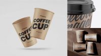 8542+ Kraft Coffee Cup PSD Mockup – Front View High Angle Shot Custom Mockup Graphic Design