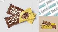 8542+ Kraft Paper Snack Bar PSD Mockup Half Side View Professional PSD Mockup