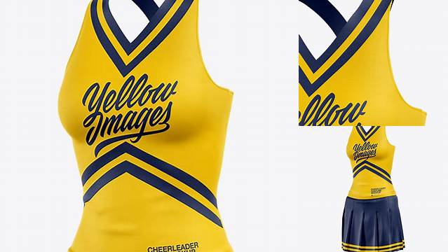 8544+ Cheerleader Top PSD Mockup Half Side View Advanced Editable Template Free