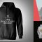 8545+ Mockup Hoodie Hitam Free PSD