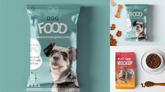 8548+ Dog Food Packaging Mockup Include TIFF