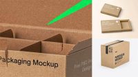 8548+ Kraft Box PSD Mockup Side View High-Angle Shot High-Resolution Editable PSD