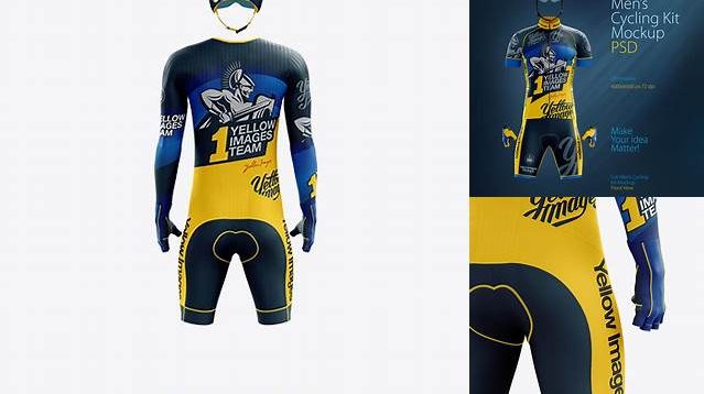 8549+ Men’s Full Cycling Time-Trial Kit PSD Mockup Back View Download Customizable PSD