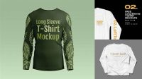 8554+ Mockup T Shirt Long Sleeve Smart Object Free Photoshop File