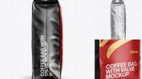 8555+ 16oz Matte Metallic Coffee Bag PSD Mockup Side View Professional Design PSD