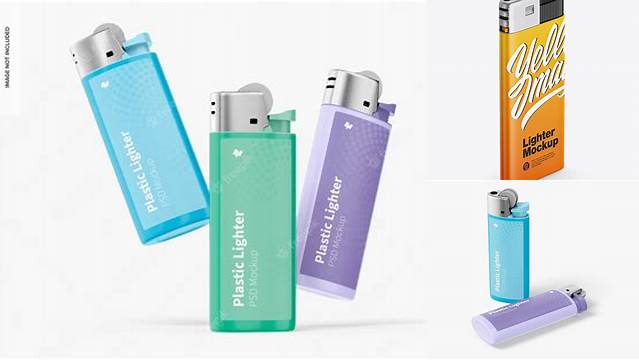 8555+ Matte Plastic Lighter PSD Mockup PSD for Creative Projects